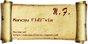 Mancsu Flávia névjegykártya